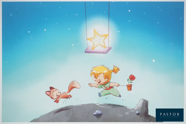 Antoine DE SAINT-EXUPERY (1900-1944) par Jordi NEF
Le Petit Prince s'amuse, 2022

Photolithographie en couleurs de Jordi Nef inspirée des oeuvres de Saint-Exupéry
Signée dans la planche
Sur vélin Smooth Art 20 x 30 cm
Edition limitée à 100 exemplaires
Authentifiée par le cachet sec de la Succession Saint-Exupéry

INFORMATION : Edition exclusive pour célébrer le 80ème anniversaire de la "naissance" de ce personnage mondialement connu. La Succession Saint-Exupéry ayant remarqué remarqué le travail exceptionnel de Jordi Nef qui allie tendresse et poésie dans une réinterprétation du Petit Prince qui rappelle la douceur et l’innocence de l’enfance, lui a commandé une série de 8 lithographies.

Excellent état


Expédition obligatoire, jusqu'à 5 Lithographies dans votre colis pour 14,76€ TTC en France Métropolitaine, et 29,64€ TTC pour l'Europe
