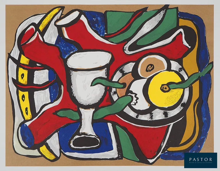 Fernand LEGER (1881-1955)
Nature morte aux pommes

Lithographie en couleurs d'après une peinture de l'artiste
Signée dans la planche
Sur Vélin 58 x 49 cm
Editée par les Ateliers Arte/Maeght (Paris)

Très bon état, salissures dans les marges


Expédition obligatoire, jusqu'à 5 Lithographies dans votre colis pour 14,76€ TTC en France Métropolitaine, et 29,64€ TTC pour l'Europe