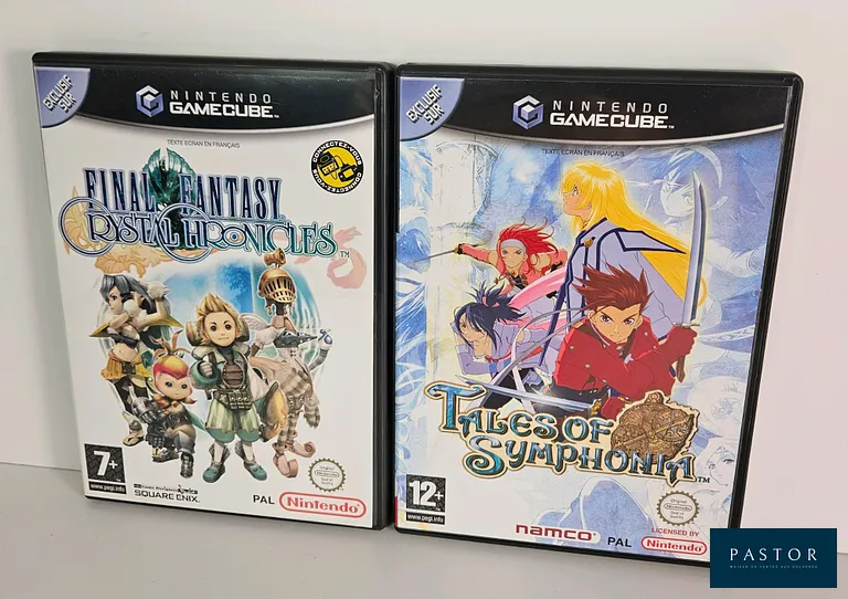 NINTENDO - GAMECUBE - Lot de 2 jeux Tales of Symphonia et Final Fantasy Crystal Chronicles. Complet avec boite, notice, CD. PAL FRA. BE