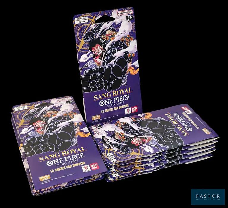 Ensemble de 10 boosters One Piece, sous blisters scellés.
Série OP-10 : Sang Royal
Scellés, en français.