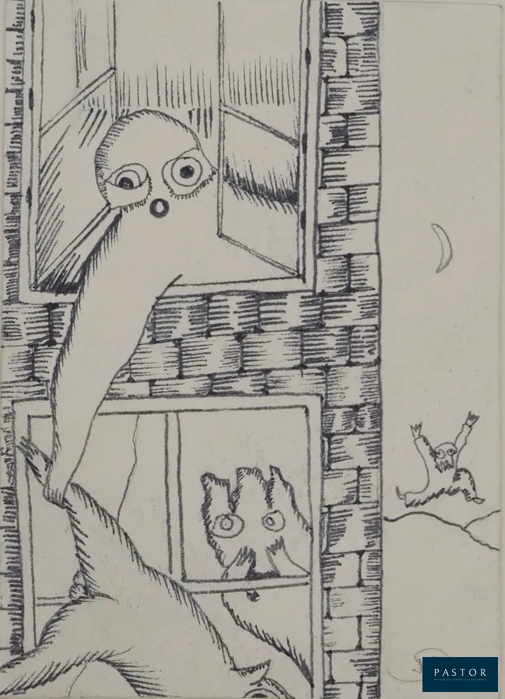 Jean-Claude SILBERMANN (1935)
La chute, 1964

Dessin original à l'encre
Signé au crayon en bas 
Sur papier épais 12 x 8.5 cm
REFERENCE : Catalogue d'exposition "Enseignes Sournoises" (Galerie Mona Lisa, 1964) #11
INFORMATION : Dessin pour illustrer le texte de José Pierre "Quand j'étais pomme de terre" publié dans le catalogue de l'exposition "Enseignes Sournoises" en 1964. Silbermann est un artiste du mouvement surréaliste tardif, proche d'André Breton. 
PROVENANCE : Bibliothèque "Paul Destribats bibliothèque des Avant-Garde, vente Christie's novembre 2022
Très bon état


Expédition obligatoire, jusqu'à 5 Lithographies dans votre colis pour 14,76€ TTC en France Métropolitaine, et 29,64€ TTC pour l'Europe