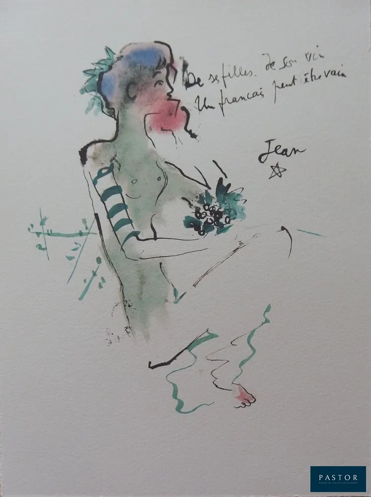 Jean COCTEAU (1889-1963)
Ephèbe

Lithographie en couleurs
Signée dans la planche
Sur Vélin 29 x 39 cm

Excellent état


Expédition obligatoire, jusqu'à 5 Lithographies dans votre colis pour 14,76€ TTC en France Métropolitaine, et 29,64€ TTC pour l'Europe