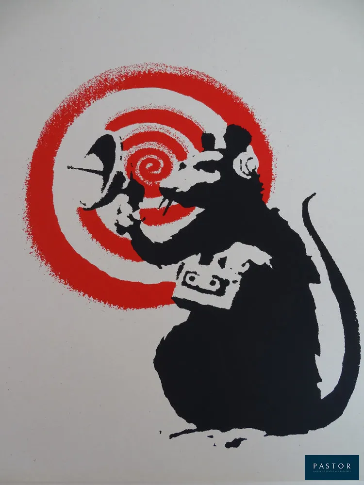 BANKSY (1974) (d'après) 
Radar Rat, 2004 

Sérigraphie en couleur Le verso est estampillé de la West Country Prince Collection et numéroté /500. 36x36cm 
Information: - Aucune désinsectisation n'est possible pour ces travaux.


Expédition obligatoire, jusqu'à 5 Lithographies dans votre colis pour 14,76€ TTC en France Métropolitaine, et 29,64€ TTC pour l'Europe