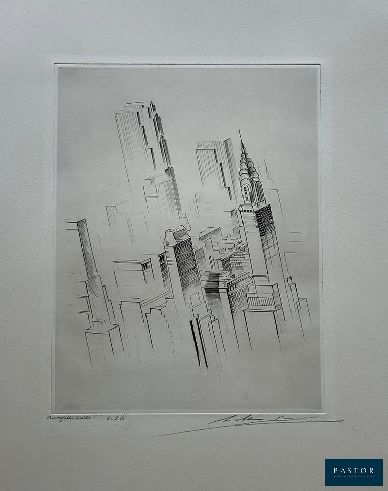 Michel Beret (1914 - 1966)
Le Rockfeller Center

Gravure originale signée et titrée
Numerotée 6 - 20
Dimensions 56 x 38 cm

  Dimensions de limpression 32 x 24.5 cm


Expédition obligatoire, jusqu'à 5 Lithographies dans votre colis pour 14,76€ TTC en France Métropolitaine, et 29,64€ TTC pour l'Europe
