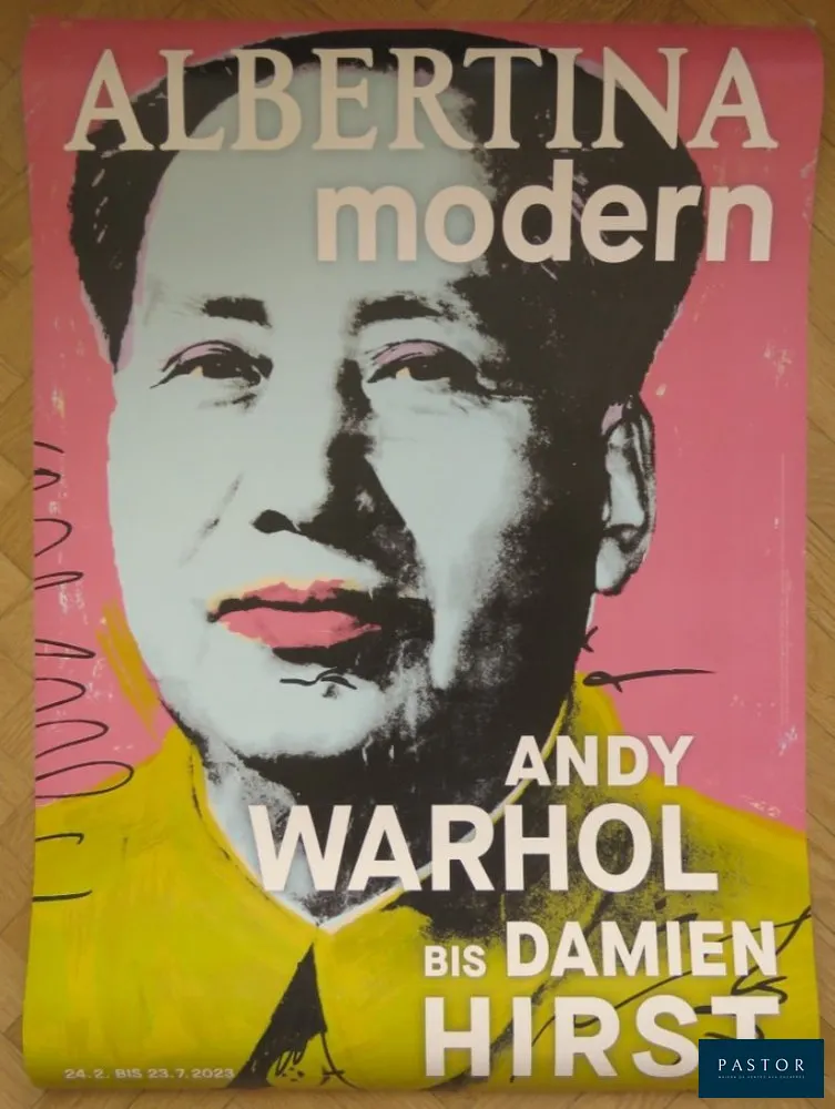 Andy Warhol
Exposition "De Andy Warhol à Damien Hirst" - Vienne - 2023

Affiche originale de couleur
Design original par Andy Warhol réalisé en 1972, série Mao-Tse-Tung
Copyright Andy Warhol foundation

Dimension : 83,5 x 59,5 cm.
Condition : A-, très bon état


Expédition obligatoire, jusqu'à 5 Lithographies dans votre colis pour 14,76€ TTC en France Métropolitaine, et 29,64€ TTC pour l'Europe