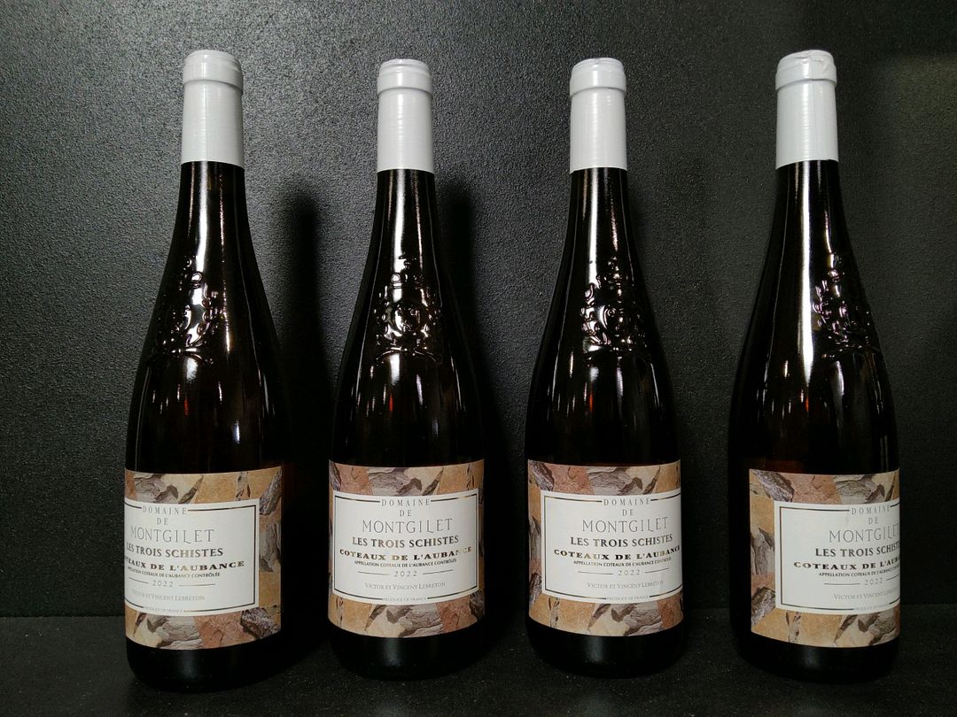 4 bouteilles de vin blanc Domaine de Montgilet Les Trois Schistes 2022