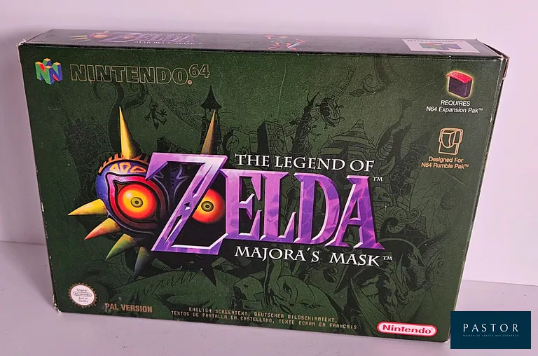 NINTENDO - N64. Jeu : The Legend of Zelda Majora's Mask. Complet avec boite, cartouche et notice. Version PAL EUR. TBE. Culte. Sortie : 2000. Aventure