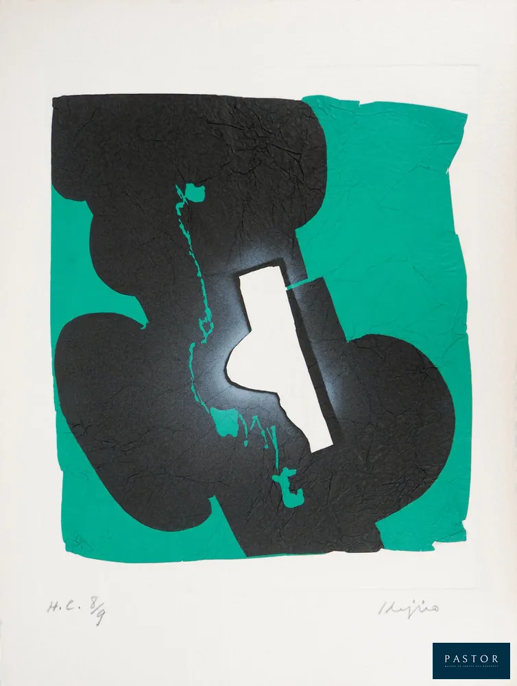 Ladislas KIJNO (1921-2012)
Le temps maintenu vert

Gravure originale au carborundum et rehauts de collages
Signée au crayon
Justifié Epreuve d'Artiste (EA) ou Hors commerce limitée à 9 exemplaires
Sur papier main Moulin de Larroque 58 x 76 cm

Excellent état


Expédition obligatoire, jusqu'à 5 Lithographies dans votre colis pour 14,76€ TTC en France Métropolitaine, et 29,64€ TTC pour l'Europe