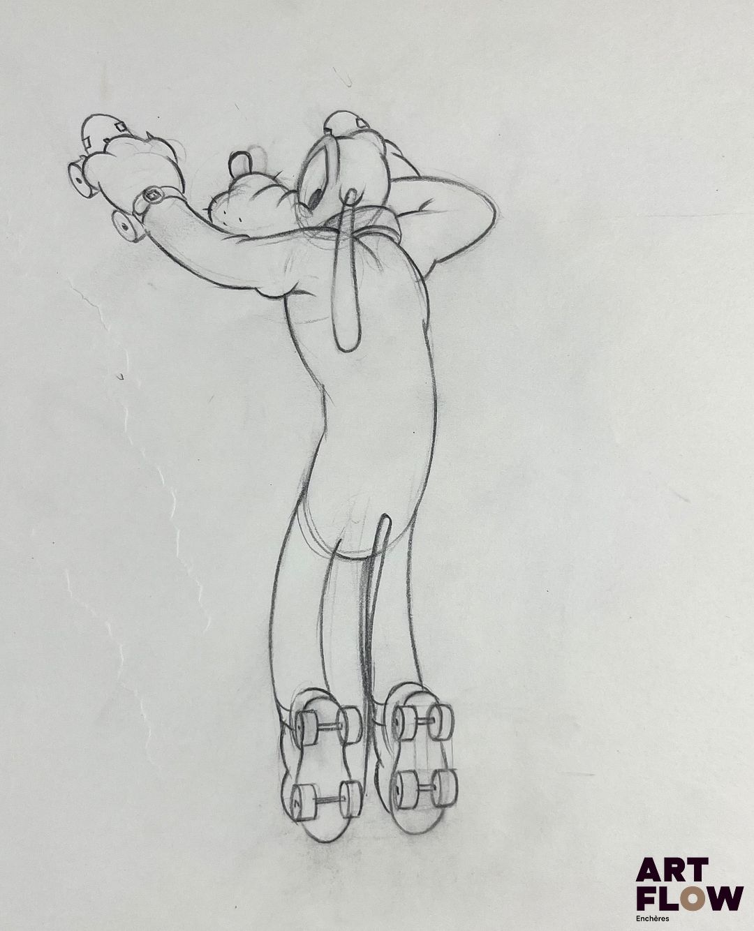 Mickey Mouse, d'après Walt Disney Pluto Dessin original à la mine de plomb représentant Pluto faisant du roller Animé d'après Walt Disney Company "Pluto est un chien espiègle et loyal qui, malgré son tempérament naïf, vit de nombreuses aventures pleines d’humour et de tendresse aux côtés de Mickey et de ses amis." Dimensions : 25 x 30,5 cm - Ce lot chez vous partout en France métropolitaine à partir de 9,60 € - Ce lot chez vous partout en Europe à partir de 18,00 €