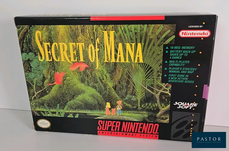 NINTENDO - SUPER NES. Secret of Mana. Complet avec boite, notice et cartouche. Version US. Culte. TBE. Etat proche du neuf. RPG