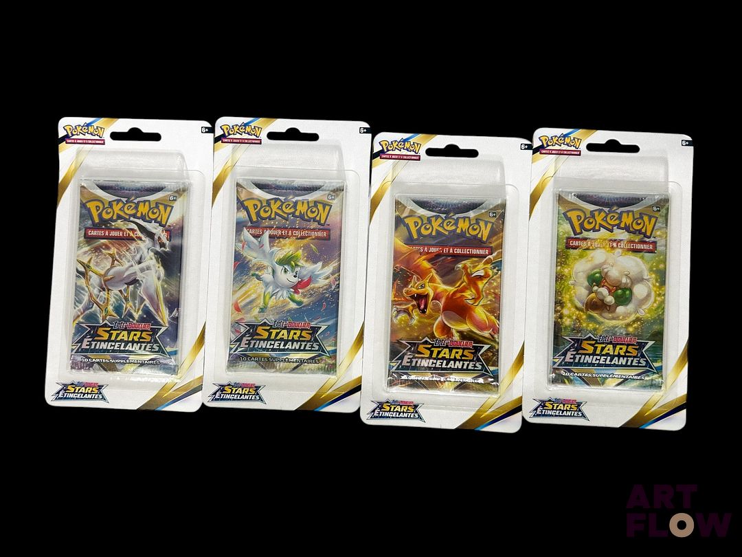 Artset de 4 blisters Pokemon Série du bloc Epée et bouclier : Stars étincelantes (EB09) Scellés Neuf En Français