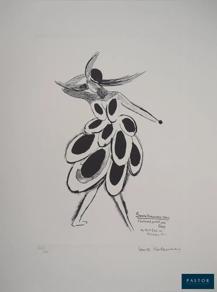 Sonia DELAUNAY (d'après)
Robe Espagnole

Lithographie
Signée dans la planche
Numéroté /600 exemplaires
Sur vélin 40 x 30 cm
Edition Artcurial

Excellent état


Expédition obligatoire, jusqu'à 5 Lithographies dans votre colis pour 14,76€ TTC en France Métropolitaine, et 29,64€ TTC pour l'Europe