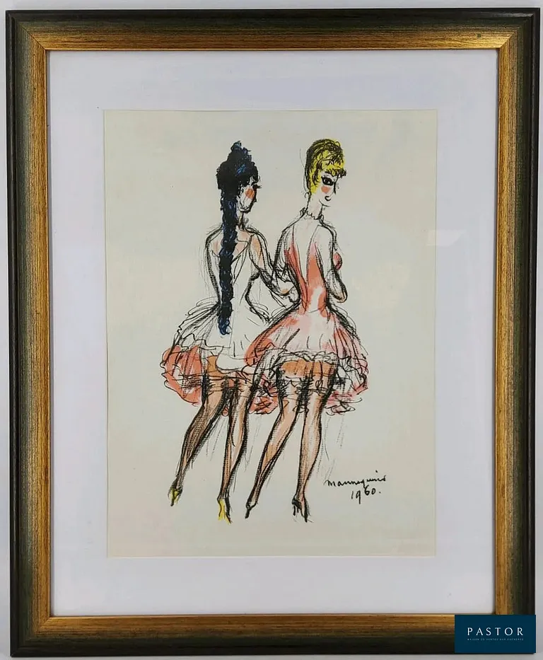 Kees Van Dongen
Les Mannequins

Lithographie originale en couleurs
Sur vélin Arches, format 39 x 30 cm
Cette lithographie a été créée pour le portfolio "Regards sur Paris" édité par André Sauret et limité à 180 exemplaires
Très bon état

REFERENCE : Catalogue raisonné Juffermans JL33


Expédition obligatoire, jusqu'à 5 Lithographies dans votre colis pour 14,76€ TTC en France Métropolitaine, et 29,64€ TTC pour l'Europe
