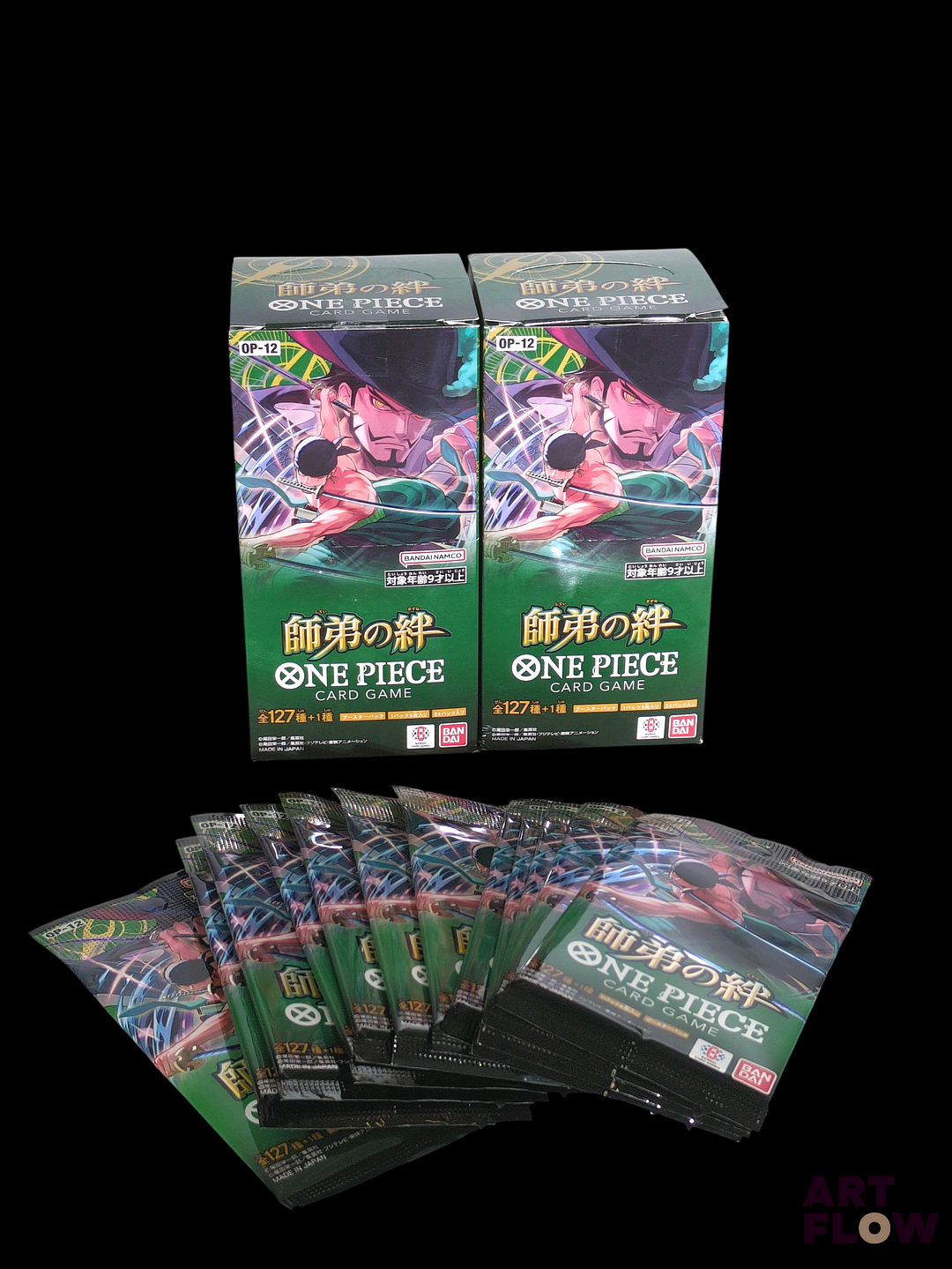 Réunion de 2 bundles One piece comprenant 25 boosters scellés chacun et 12 boosters scellés Série Legacy of the Master OP12 En japonais