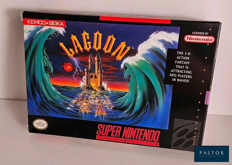 NINTENDO - SUPER NES. Jeu : Lagoon. Complet avec boite, notice et cartouche. TBE. Version US. Sortie : 1991. RPG
