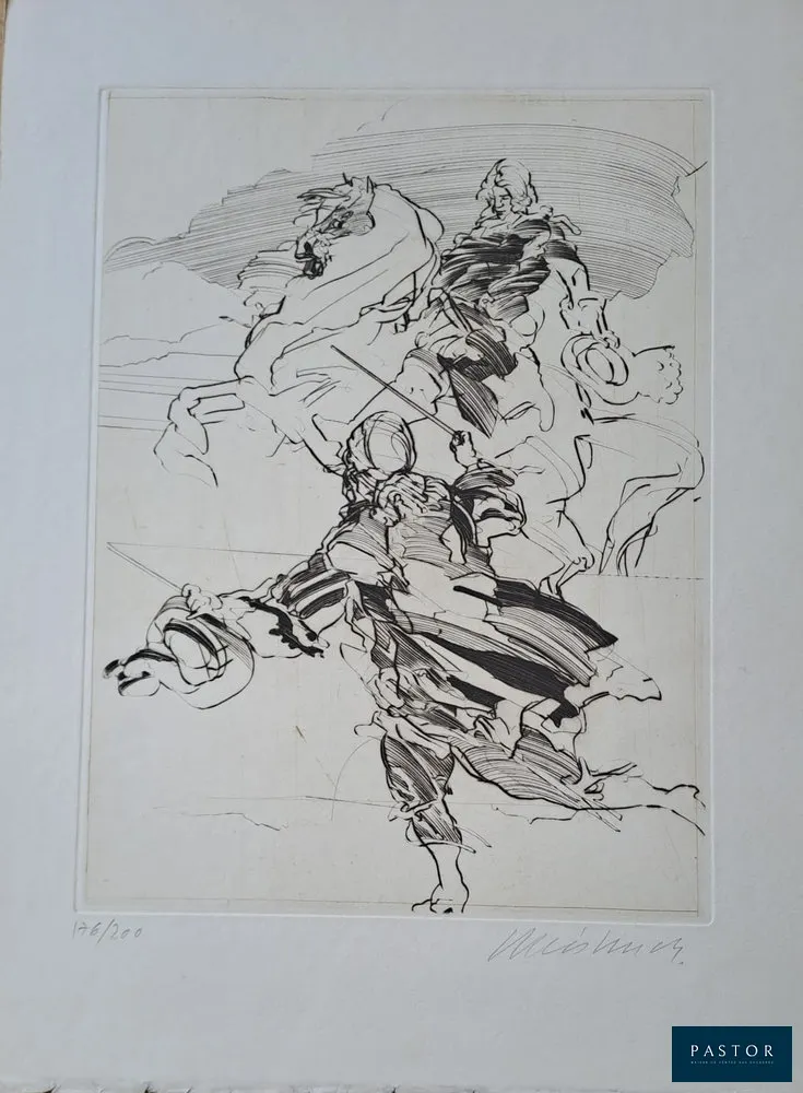 Claude Weisbuch (1927-2014)
Le cavalier

Gravure
Signée et numérotée au crayon par l'artiste
Tirée à 200 exemplaire n°176/200

  Dimensions 68 x 36 cm
  
  Très bon état


Expédition obligatoire, jusqu'à 5 Lithographies dans votre colis pour 14,76€ TTC en France Métropolitaine, et 29,64€ TTC pour l'Europe