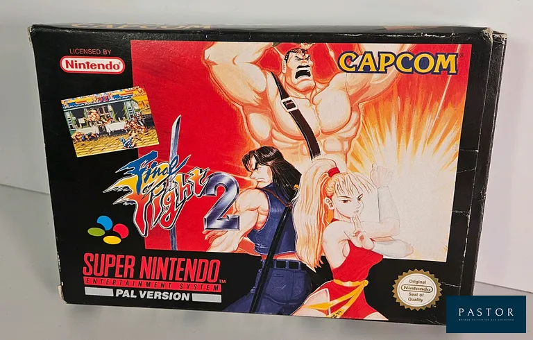 NINTENDO - SUPER NES - Jeu : Final Fight 2 avec boite, cale, cartouche. Version SNSP ESP. Rarissime. Sortie : 1993