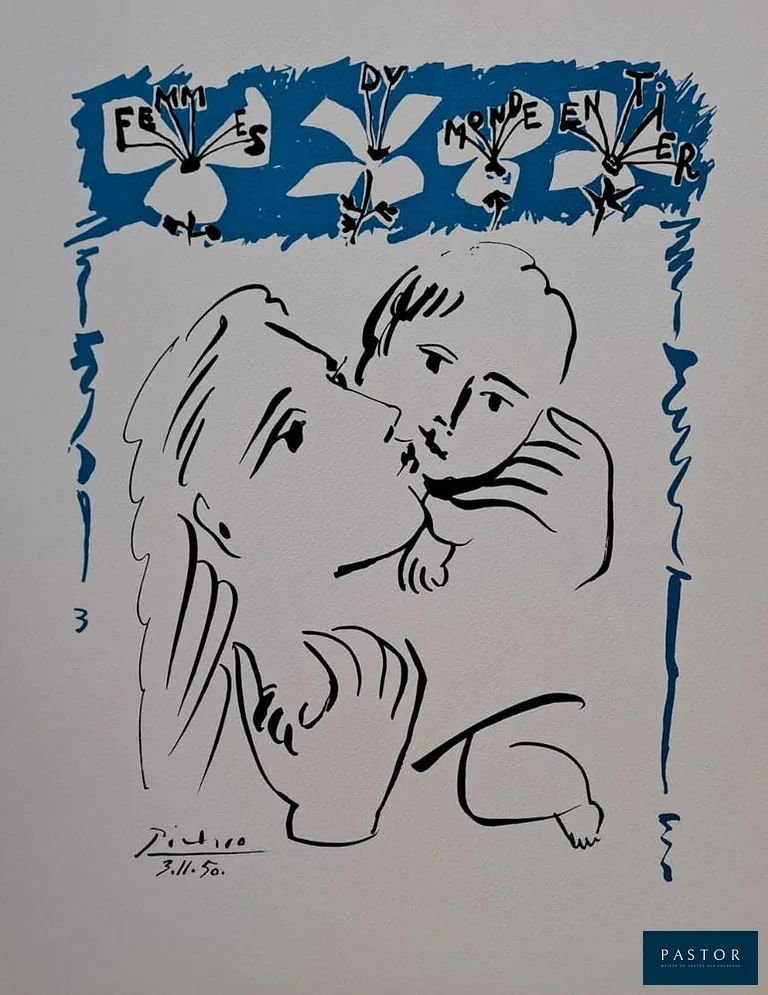Pablo PICASSO (d'après) (1881-1973)
Femmes du monde entier (3.11.50)

Impression d'art (impression en ton direct 2 couleurs), sur papier d'art Modigliani 260 gr
Signée dans la planche et datée
Dimensions : 48 x 40 cm environ
Éditeur l'Art et la Paix, copyright Succession Picasso

Excellent état
Dessin pour la revue Femmes du Monde Entier de la Fédération Démocratique Internationale des Femmes (FDIF) en décembre 1950.


Expédition obligatoire, jusqu'à 5 Lithographies dans votre colis pour 14,76€ TTC en France Métropolitaine, et 29,64€ TTC pour l'Europe