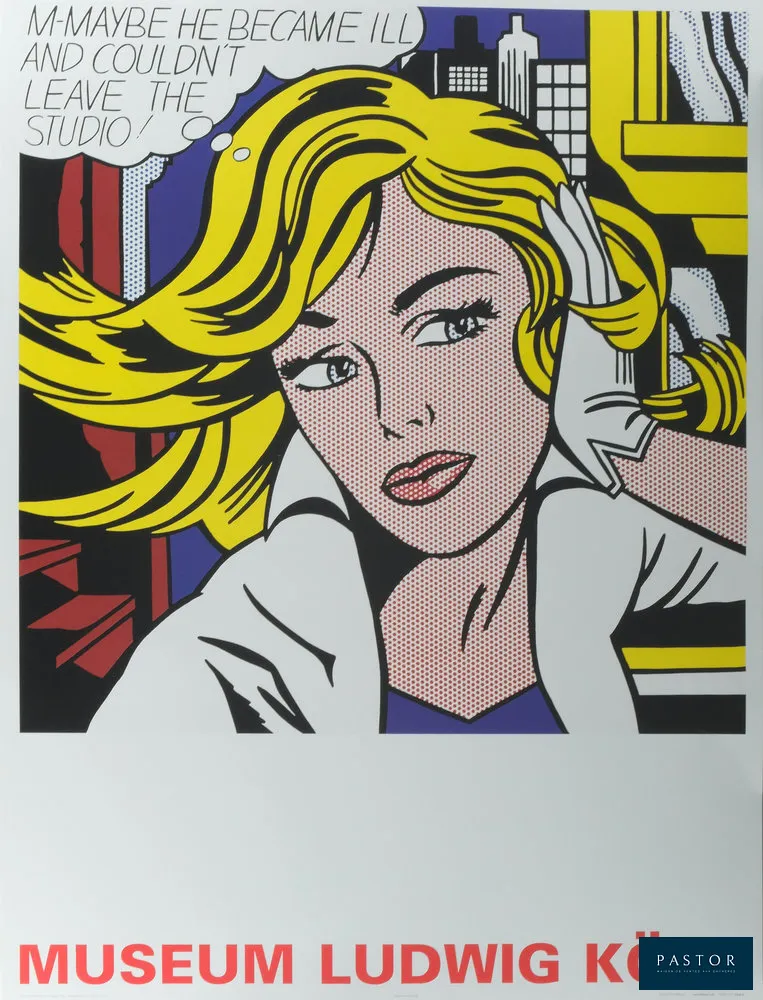 Roy LICHTENSTEIN (1923-1997)
May Be Girl

Affiche originale en couleurs
Sur papier épais 60 x 80 cm

Excellent état

INFORMATION : Affiche réalisée à l'occasion de l'exposition au musée Ludwig Köln, Cologne


Expédition obligatoire, jusqu'à 5 Lithographies dans votre colis pour 14,76€ TTC en France Métropolitaine, et 29,64€ TTC pour l'Europe
