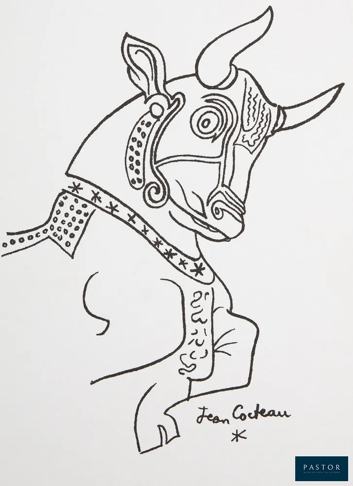 Jean COCTEAU (1889-1963)
Taureau

Lithographie
Signée dans la planche
Sur Vélin 28 x 38 cm

Excellent état

INFORMATION : Créée pour le portfolio Taureaux, éditée en 1965 à 200 exemplaires et imprimée dans les ateliers Mourlot


Expédition obligatoire, jusqu'à 5 Lithographies dans votre colis pour 14,76€ TTC en France Métropolitaine, et 29,64€ TTC pour l'Europe