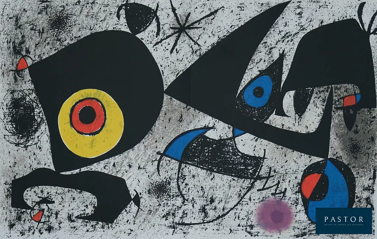 Joan MIRO (1893-1983)
L'oeil jaune et rouge

Lithographie originale en couleurs
Sur papier épais 47 x 31 cm
Imprimée dans les Ateliers Mourlot (Paris, France)

Excellent état, pli médian tel qu'édité

INFORMATION : Lithographie éditée par San Lazzaro en 1972

REFERENCES : Catalogue raisonné Mourlot #868, Cramer #165


Expédition obligatoire, jusqu'à 5 Lithographies dans votre colis pour 14,76€ TTC en France Métropolitaine, et 29,64€ TTC pour l'Europe
