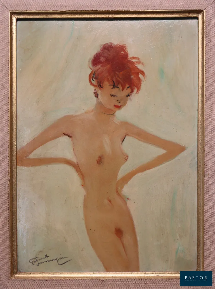 Jean-Gabriel DOMERGUE (1889-1962)
Irma la douce

Huile sur isorel
Signée en bas à gauche
Sur isorel 31 x 22 cm à vue
Présentée dans un cadre en bois doré 48 × 39 cm

Un certificat sera remis avec l'œuvre

Excellent état, petits défauts sur le cadre


Expédition obligatoire, jusqu'à 5 Lithographies dans votre colis pour 14,76€ TTC en France Métropolitaine, et 29,64€ TTC pour l'Europe