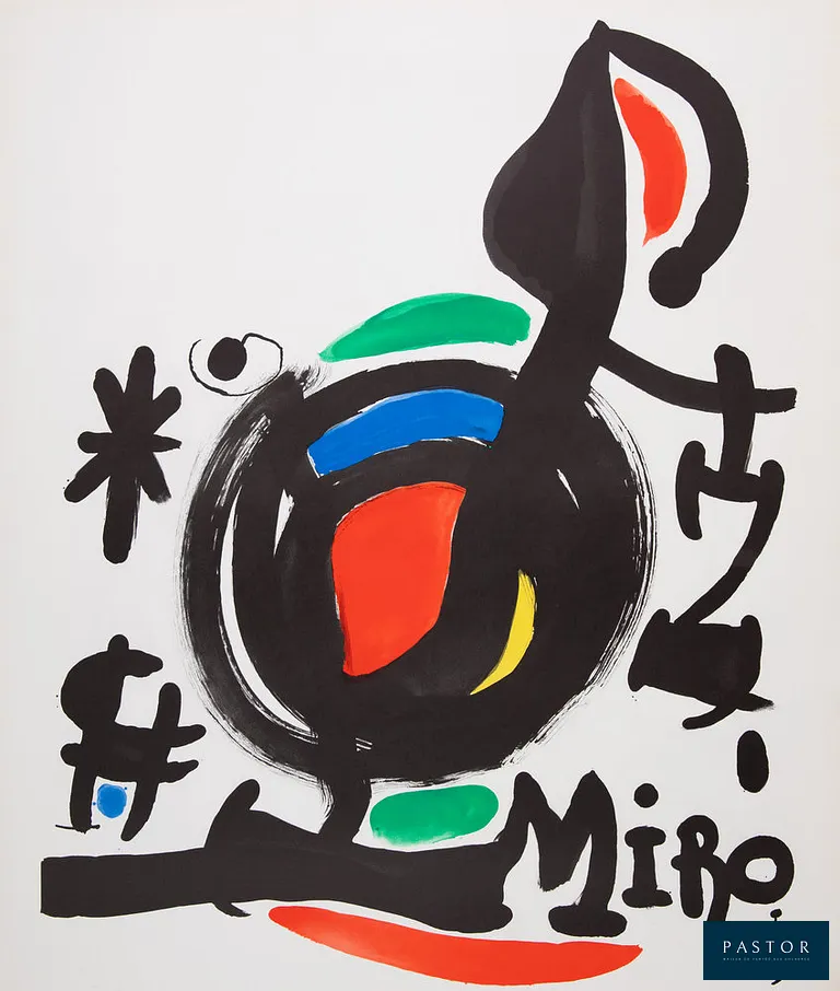 Joan MIRO (1893-1983)
Las essencias de la Terra

Lithographie originale en couleurs
Signée dans la planche
Sur Vélin 58 x 67 cm
Imprimée dans les Ateliers Poligrafa (Barcelone, Espagne)

Excellent état

INFORMATION : Lithographie éditée à l'occasion de l'exposition de l'artiste à la Galerie del Milione (Milan, Italie) en 1969

REFERENCES : Mourlot 625


Expédition obligatoire, jusqu'à 5 Lithographies dans votre colis pour 14,76€ TTC en France Métropolitaine, et 29,64€ TTC pour l'Europe