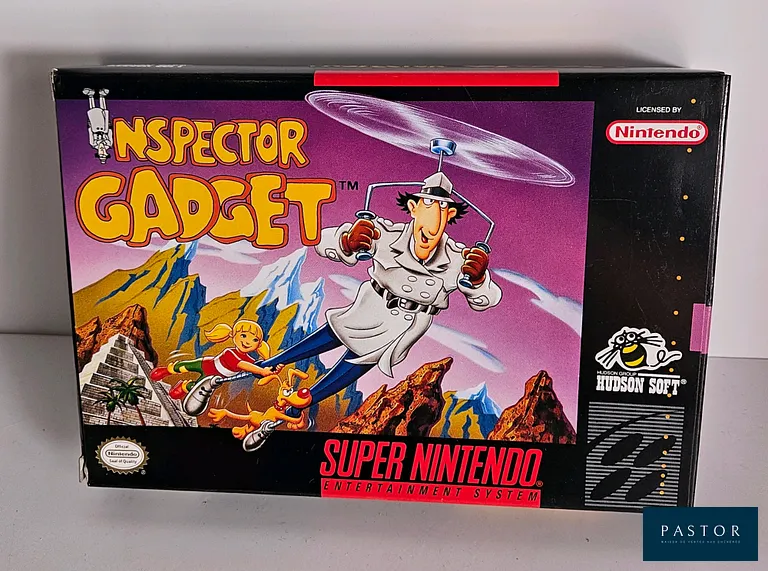 NINTENDO - SUPER NES. Jeu : Inspector Gadget. Complet avec boite, notice et cartouche. Version : US. Sortie : 1991. Plateforme 2D. Rare