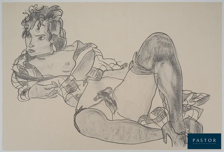 Egon SCHIELE (d'après)
Nu provocant

Lithographie d'après un dessin de 1918
Signée dans la planche
Sur papier 50 x 64 cm

REFERENCES : Le dessin original figure au catalogue raisonné Kallir #D2427

Excellent état


Expédition obligatoire, jusqu'à 5 Lithographies dans votre colis pour 14,76€ TTC en France Métropolitaine, et 29,64€ TTC pour l'Europe