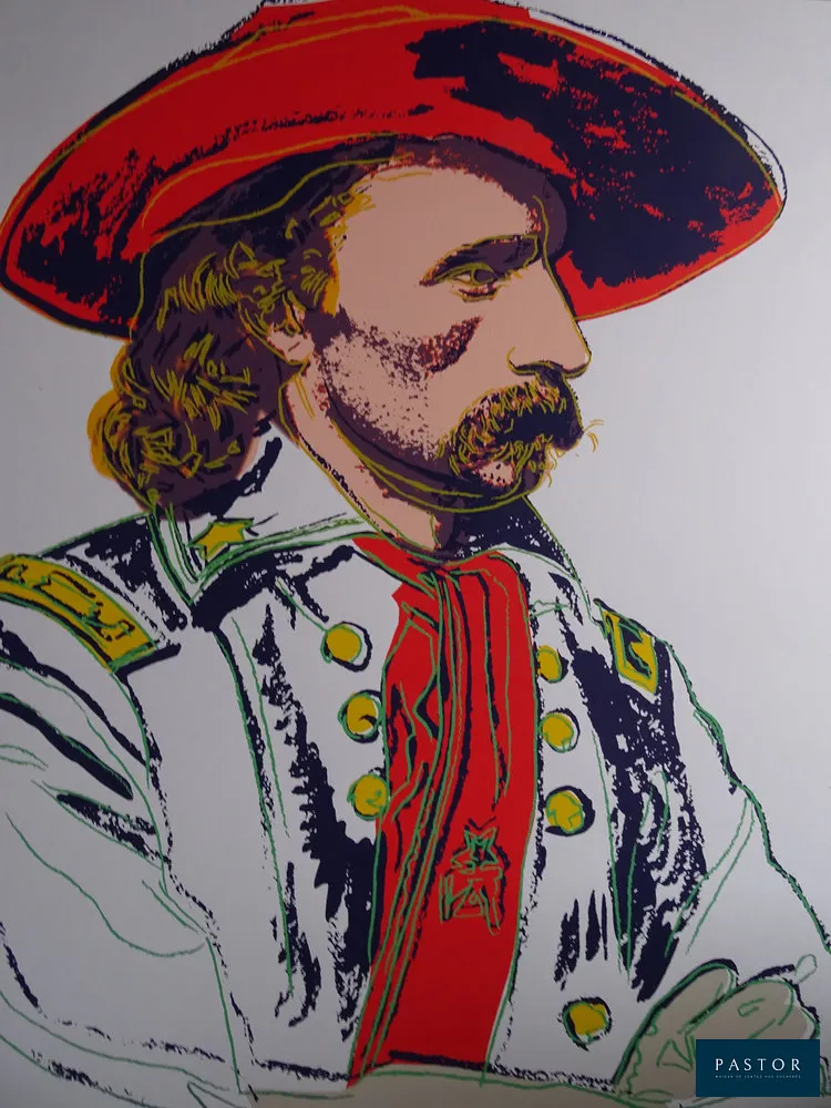 Andy Warhol (d'après)
Général Custer, 1986

Sérigraphie en couleurs sur carton Lenox Museum Board, avec tampon encreur au verso et timbre sec
Dimensions : 91,5 x 91,5 cm,
sérigraphie non signée

La sérigraphie originale signée et numérotée figure dans le catalogue raisonné de F. Feldman et J. Schellmann, Andy Warhol Prints: A Catalogue Raisonné 1962-1987, New York, 2003, p. 154, n° II.379.


Expédition obligatoire, jusqu'à 5 Lithographies dans votre colis pour 14,76€ TTC en France Métropolitaine, et 29,64€ TTC pour l'Europe