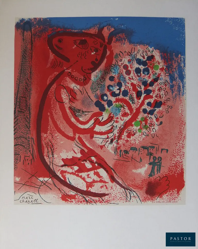 Marc CHAGALL (1887-1985)
Les amoureux du Champ de Mars

Lithographie en couleurs d'après une aquarelle
Signée dans la planche
Sur Vélin 24 x 30 cm
Mise sur pierre par Charles Sorlier sous la supervision de Chagall

Excellent état

INFORMATION : Lithographie réalisée en hommage à Raoul Dufy et imprimée en 1965 dans les ateliers Mourlot


Expédition obligatoire, jusqu'à 5 Lithographies dans votre colis pour 14,76€ TTC en France Métropolitaine, et 29,64€ TTC pour l'Europe