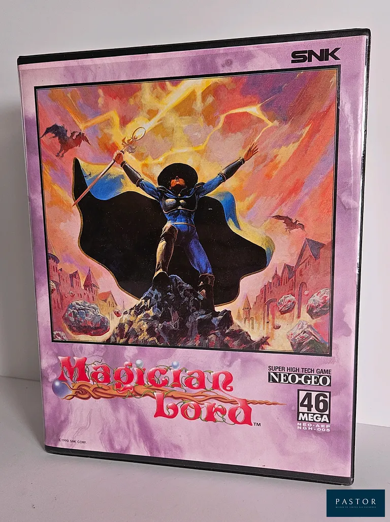 SNK - NEO GEO. Jeu : Magician Lord. Complet avec boite, notice et cartouche. Version AES US. TBE. Culte. Sortie : 1990. Action/ Plateforme