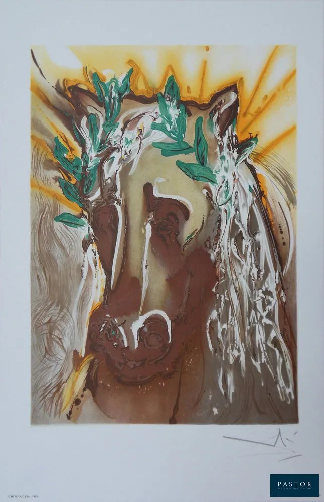 Salvador DALI (1904-1989)
Les Chevaux, le Cheval de Printemps, 1983

Lithographie
Signée dans la planche
Sur vélin Arches 56 x 36 cm
Authentifiée par le cachet sec de l'éditeur

INFORMATION : Fait partie de la série Les Chevaux Daliniens
Edition Armand et Georges Israël, réalisée du vivant de Dali avec son autorisation.

Excellent état


Expédition obligatoire, jusqu'à 5 Lithographies dans votre colis pour 14,76€ TTC en France Métropolitaine, et 29,64€ TTC pour l'Europe