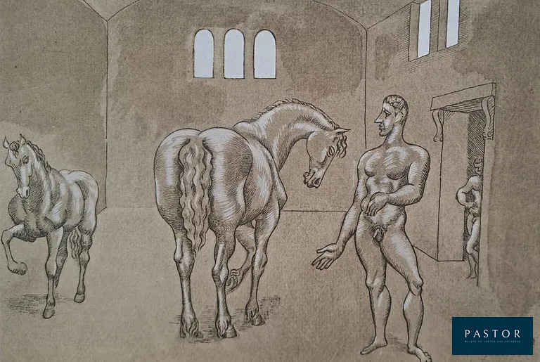 Roger de la FRESNAYE (d'après) (1885-1925)
Les écuries, 1949

Lithographie sur vélin fin
Signée dans la planche et datée
Dimensions : 15.5 x 23 cm environ

Très bon état

D'après une aquarelle de Roger de la Fresnaye de 1920 (procédé Jacomet)


Expédition obligatoire, jusqu'à 5 Lithographies dans votre colis pour 14,76€ TTC en France Métropolitaine, et 29,64€ TTC pour l'Europe