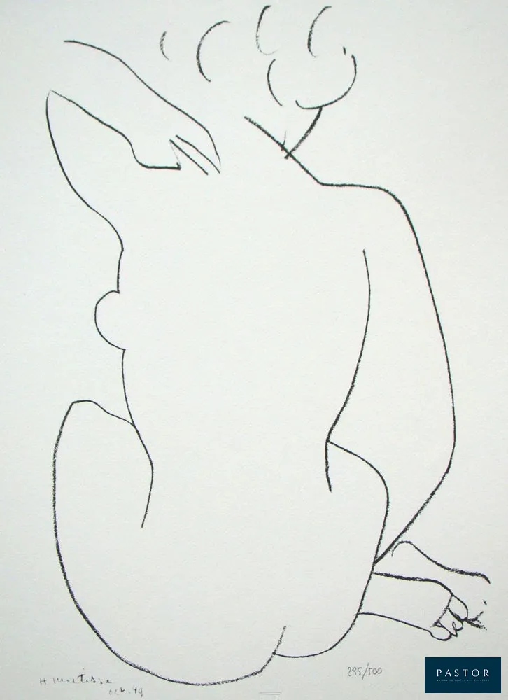 Henri Matisse (d'après) (1869-1954) 
Nu de dos, 1978 

Lithographie en édition limitée sur papier d'art Fabriano. Signé et daté dans la plaque d'impression en bas à gauche et numéroté au crayon 295/500 en bas à droite. Publié en 1978 par les Éditions Studio d'Arte Perna / Spadem Paris, Le directeur artistique Valentino Perna, à Milan, en Italie. Imprimé d'après l'œuvre originale de 1949 par le maître imprimeur Giordani à Milan, en Italie. Porte le cachet d'édition à sec au centre, en bas. Format du papier : 43,0 x 33,5 cm Dimensions de l'image : 40,0 x 25,5 cm En parfait état.


Expédition obligatoire, jusqu'à 5 Lithographies dans votre colis pour 14,76€ TTC en France Métropolitaine, et 29,64€ TTC pour l'Europe