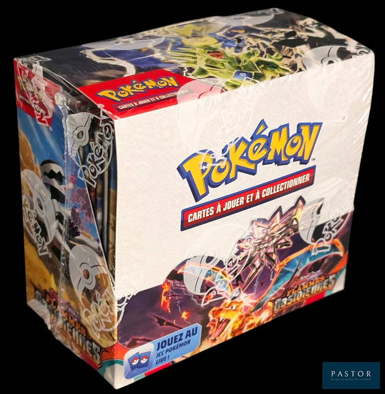 Coffret Pokémon scellé : Display (36 boosters). 
Série du bloc Écarlate&Violet : Flammes Obsidiennes (EV03).
En français.
Défaut sur le scellage en-dessous (voir photos). - TVA Récupérable
