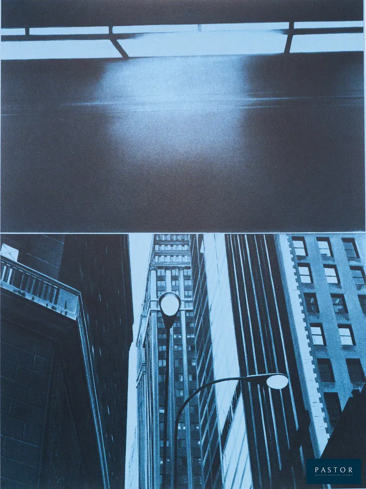 Jacques MONORY (1924-2018)
Skycrapers

Sérigraphie originale en couleurs
Signée au crayon
Justifiée Epreuve d'Artiste (EA)
Sur Vélin 28 x 38 cm

Très bon état, petits défauts en bord de feuillet

INFORMATION : Issue du "Bicentenaire Kit" un livre-objet réalisé par Jacques Monory et Michel Butor à l'occasion de la déclaration d'indépendance des États-Unis et fait partie de la série "U.S.A 76"


Expédition obligatoire, jusqu'à 5 Lithographies dans votre colis pour 14,76€ TTC en France Métropolitaine, et 29,64€ TTC pour l'Europe