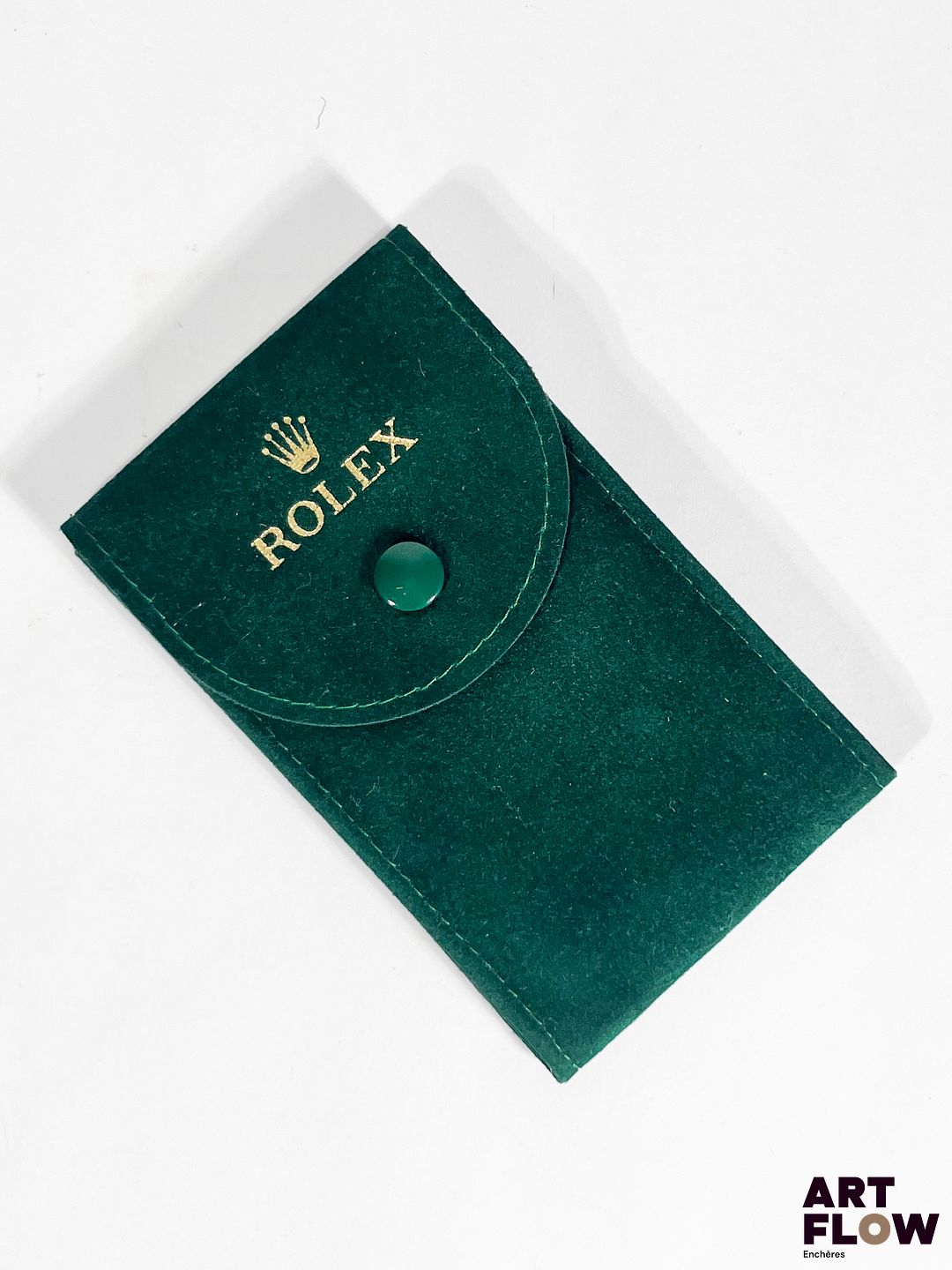 ROLEX Étui de bracelet de montre en velours vert 11 x 7 cm