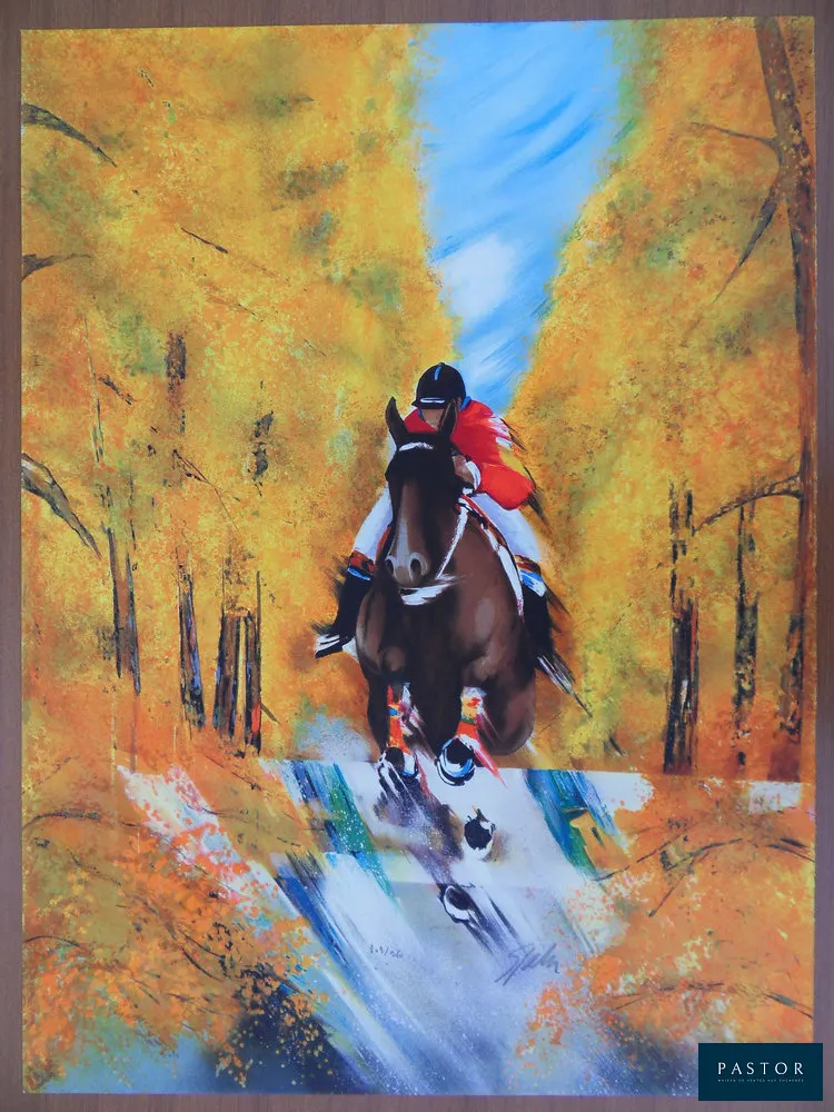 Victor SPAHN (1949)
Saut d'obstacle en forêt

Lithographie originale en couleurs
Signée au crayon
Edition limitée à 250 exemplaires (le numéro photographié est fourni à titre d'exemple)
Sur Vélin 60 x 80 cm

Excellent état


Expédition obligatoire, jusqu'à 5 Lithographies dans votre colis pour 14,76€ TTC en France Métropolitaine, et 29,64€ TTC pour l'Europe