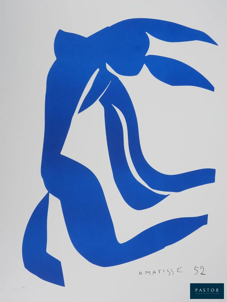 Henri Matisse (1869-1954) (d'après)
La chevelure

Lithographie en bleu
Signée dans la planche
Justifiée HC
Sur vélin Arches 65 x 50 cm

Tirage a 250 exemplaires plus quelques épreuves HC

Excellent état


Expédition obligatoire, jusqu'à 5 Lithographies dans votre colis pour 14,76€ TTC en France Métropolitaine, et 29,64€ TTC pour l'Europe