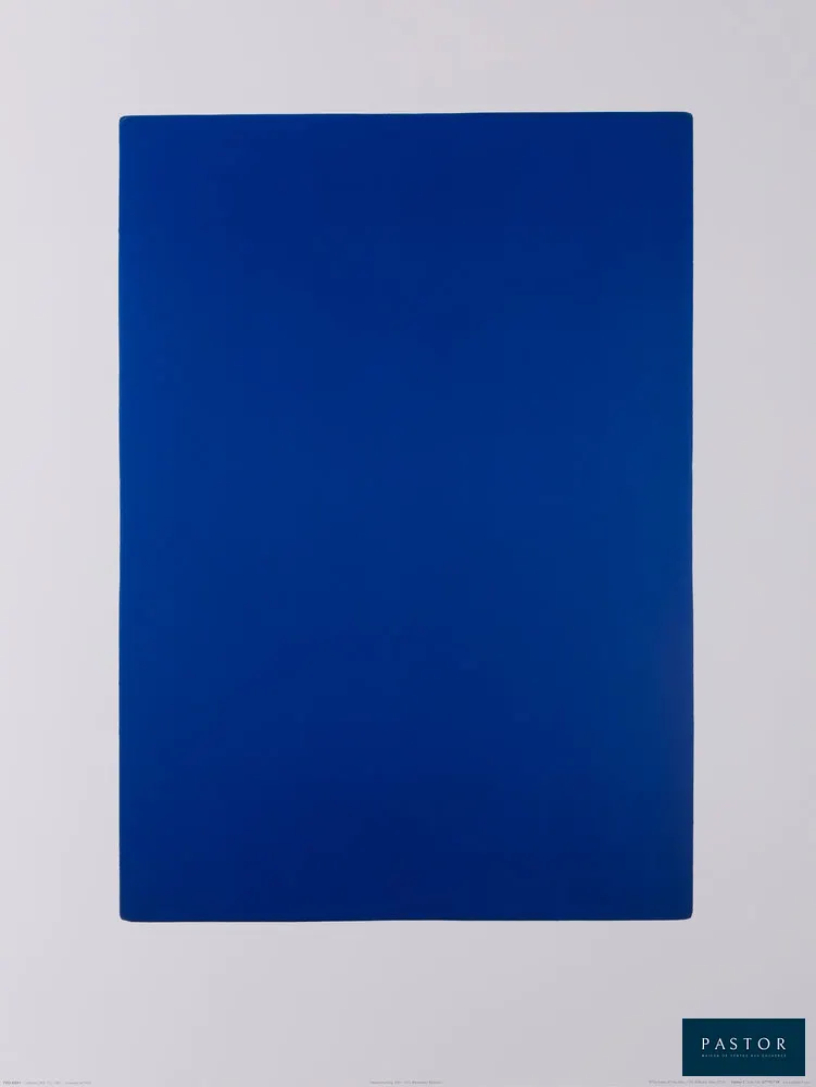 Yves KLEIN (1928-1962) (d'après)
California (IKB73)

Affiche originale en couleurs d'une peinture exposée au Musée Ludwig Köln (Cologne)
Sur Vélin 60 x 80 cm
Edition autorisée par la succession Klein

Excellent état

INFORMATION : Yves Klein est connu pour son célèbre Bleu Klein : monochrome bleu (IKB, International Klein Blue, breveté en 1960) ou ses modèles nus enduits de peinture IKB appliquant leur corps sur la toile (technique de « pinceaux vivants »)


Expédition obligatoire, jusqu'à 5 Lithographies dans votre colis pour 14,76€ TTC en France Métropolitaine, et 29,64€ TTC pour l'Europe