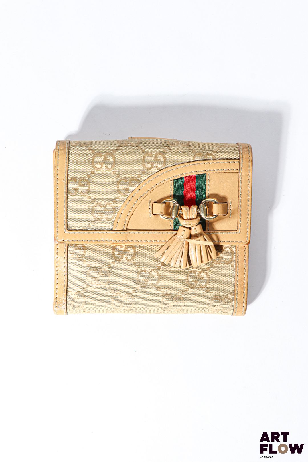 GUCCI Porte monnaie monogrammé Dimensions : 11,5 x 12 cm Usures