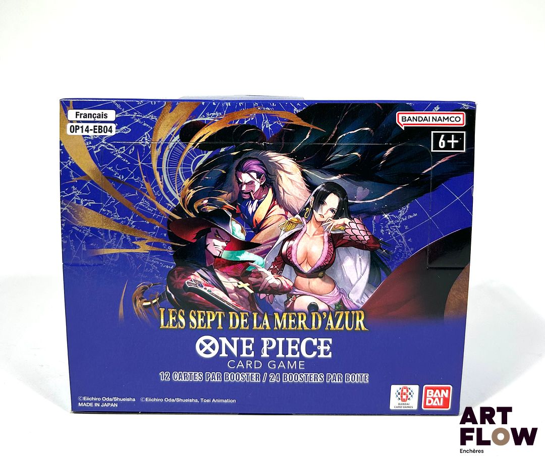 ONE PIECE Display ouverte de 24 boosters comprenant chacun 12 cartes. Serie "Les Sept de la mer d'Azur" OP14-EB04 En français