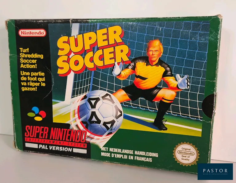 NINTENDO - SUPER NES - Jeu : Super Soccer. Complet avec boite, notice, cale, cartouche. SNSP FAH. Sortie : 1992. Football