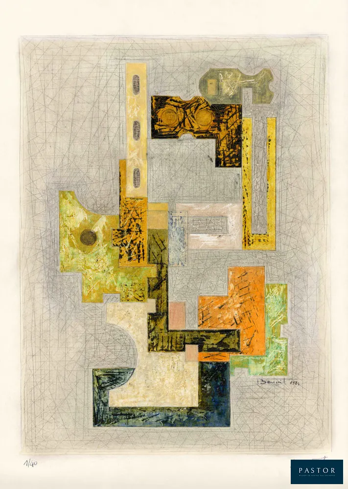 Serge BENOIT (1937)
Composition

Estampe pigmentaire
Signée au crayon
Numérotée sur 40 exemplaires
Dimensions: 70 x 50 cm

En parfait état


Expédition obligatoire, jusqu'à 5 Lithographies dans votre colis pour 14,76€ TTC en France Métropolitaine, et 29,64€ TTC pour l'Europe