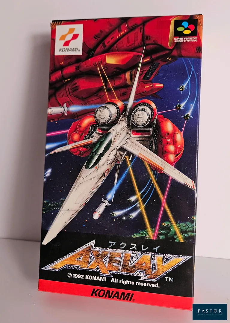 NINTENDO - SUPER FAMICOM. Jeu : Axelay. Complet avec boite, notice et cartouche. Version Japonais JAP. TBE. Sortie : 1992