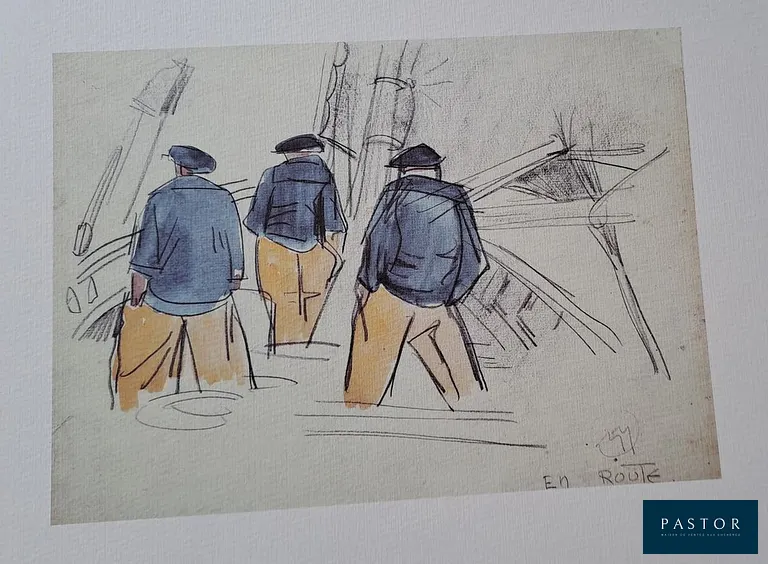Mathurin Méheut (d'après) ( 1882-1958)
En route

Impression numérique sur papier texturé 180 gr
Signée dans la planche

  Publié par le musée Mathurin Méheut
Cachet du Musée au verso
ADAGP 1998

24 x 31 cm (feuille)
17 x 24 cm (image)

Excellent état


Expédition obligatoire, jusqu'à 5 Lithographies dans votre colis pour 14,76€ TTC en France Métropolitaine, et 29,64€ TTC pour l'Europe