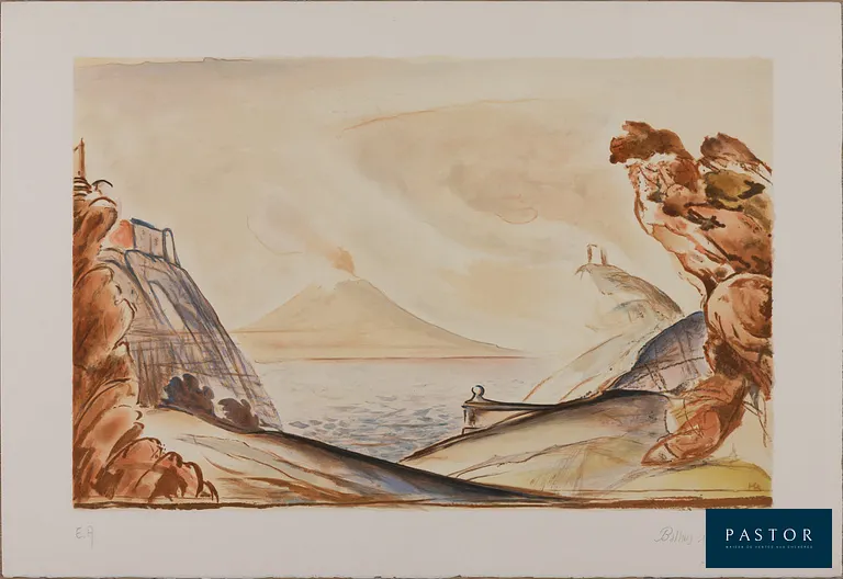 BALTHUS (Balthasar Klossowski de Rola, dit) (1908-2001)
Naples et le Vésuve

Lithographie originale en couleurs
Signée et datée au crayon
Sur Vélin 56 x 38 cm
Justifiée Epreuve d'artiste (EA)

Très bon état, petits défauts dans les marges


Expédition obligatoire, jusqu'à 5 Lithographies dans votre colis pour 14,76€ TTC en France Métropolitaine, et 29,64€ TTC pour l'Europe
