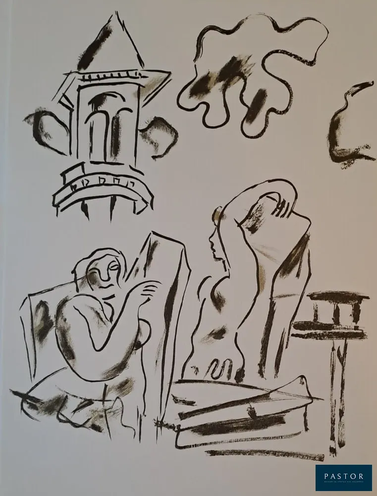 Fernand Léger (d'après) (1881-1955)
Les bâtisseurs

Lithographie offset (fac-similé)
Sur papier Vélin bouffant des papeteries de Hauteville
D'une réédition du Portfolio "Mes Voyages" de Fernand Léger en 1960 sous la surveillance de Nadia Léger
Edition fac-similé numérotée
Une copie de la page de justification peut être fournie sur demande
Dimensions : 35 cm x 25 cm environ

Très bon état


Expédition obligatoire, jusqu'à 5 Lithographies dans votre colis pour 14,76€ TTC en France Métropolitaine, et 29,64€ TTC pour l'Europe