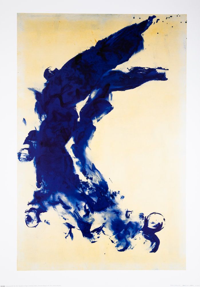 Yves KLEIN (1928-1962) (d&rsquo;après) Anthropométrie (ANT 130) Affiche originale en couleurs d&rsquo;une peinture exposée au Musée Ludwig Köln (Cologne) Sur Vélin 60 x 85 cm Edition autorisée par la succession Klein Excellent état Expédition obligatoire, jusqu&rsquo;à 5 Lithographies dans votre colis pour 14,76€ TTC en France Métropolitaine, et 29,64€ TTC pour l&rsquo;Europe
